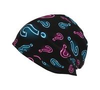 Hnnkloy Signo de interrogación de neón sin Costuras,Gorro de Punto de poliéster, Gorro de Calavera, pasamontañas