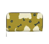 Hnnkloy Silueta de Perro del Oeste de Las Tierras Altas del Oeste,Carteras de Cuero PU de Gran Capacidad para Hombres y Mujeres.