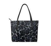 Hnnkloy Símbolos de química química,Bolso de mano de piel sintética, bolso tote de gran capacidad, bolso de hombro para mujer, ideal para el trabajo y los viajes.