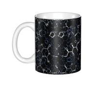 Hnnkloy Símbolos de química química,Taza de cerámica grande para café, ideal para cocina, restaurante, oficina o cafetería, 330 ml.
