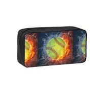 Hnnkloy Softbol Amarillo,Estuche de lápices de Gran Capacidad, portátil, para bolígrafos, Bolsa de papelería para la Escuela y la Oficina.