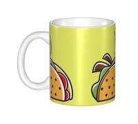 Hnnkloy Tacos de comida mexicana,Taza de cerámica grande para café, ideal para cocina, restaurante, oficina o cafetería, 330 ml.