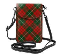 Hnnkloy Tartán escocés navideño,Bolsos para celular para mujer, bolsos pequeños cruzados - Cartera para celular de cuero sintético con ranuras para tarjetas de crédito