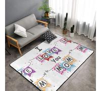 Hnnkloy Te Quiero, mamá., Alfombra Grande Antideslizante para Sala de Estar o Dormitorio, 150 x 100 cm.