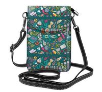 Hnnkloy Tema de ciencia animada,Bolsos para celular para mujer, bolsos pequeños cruzados - Cartera para celular de cuero sintético con ranuras para tarjetas de crédito