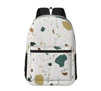 Hnnkloy Terrazo Patrones Sin Costuras Mármol Italiano Clásico,Mochila informal de 17 pulgadas con bolsillos, resistente al agua, para la escuela.