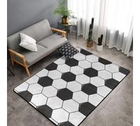 Hnnkloy Textura de fútbol, Alfombra Grande Antideslizante para Sala de Estar o Dormitorio, 150 x 100 cm.