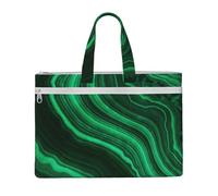 Hnnkloy Textura de malaquita,Bolsa de lona para documentos con cremallera, bolso de mano, maletín para la escuela y la oficina.