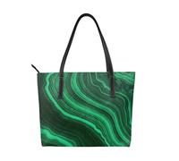 Hnnkloy Textura de malaquita,Bolso de mano de piel sintética, bolso tote de gran capacidad, bolso de hombro para mujer, ideal para el trabajo y los viajes.