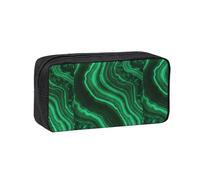 Hnnkloy Textura de malaquita,Estuche de lápices de Gran Capacidad, portátil, para bolígrafos, Bolsa de papelería para la Escuela y la Oficina.
