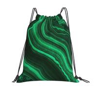 Hnnkloy Textura de malaquita,Mochila con cordón unisex, bolsa deportiva para gimnasio, mochila informal para el día a día.