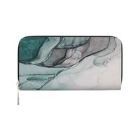 Hnnkloy Textura de mármol Verde,Carteras de Cuero PU de Gran Capacidad para Hombres y Mujeres.