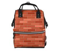 Hnnkloy Textura de pared de ladrillo rojo impresa.Mochila de maternidad de gran capacidad, bolso cambiador, mochila de viaje para actividades al aire libre.