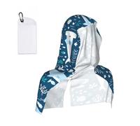 Hnnkloy Tiburón Sonriente Animales Marinos Peces Estrella de mar Azul, Toalla con Capucha Cool Sensation, Toallas heladas para el Sudor, Ideales para Deportes, Gimnasio, Camping y Correr.