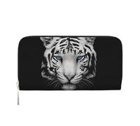 Hnnkloy Tigre Blanco de pupila Azul,Carteras de Cuero PU de Gran Capacidad para Hombres y Mujeres.