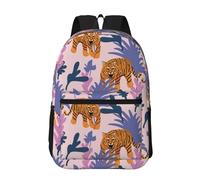 Hnnkloy Tigres en la jungla,Mochila informal de 17 pulgadas con bolsillos, resistente al agua, para la escuela.