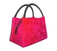 Hnnkloy Triángulo geométrico fucsia,Bolsa de almuerzo portátil, bolsa isotérmica, fiambrera duradera, bolsa térmica reutilizable.