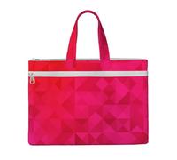 Hnnkloy Triángulo geométrico fucsia,Bolsa de lona para documentos con cremallera, bolso de mano, maletín para la escuela y la oficina.
