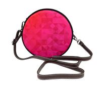 Hnnkloy Triángulo geométrico fucsia,Bolso de hombro de piel sintética, bolso cruzado redondo - Bolso circular para mujer