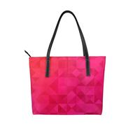 Hnnkloy Triángulo geométrico fucsia,Bolso de mano de piel sintética, bolso tote de gran capacidad, bolso de hombro para mujer, ideal para el trabajo y los viajes.