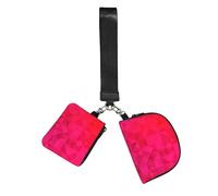 Hnnkloy Triángulo geométrico fucsia,Bolso de muñeca para deportes al aire libre, monedero portátil, cartera de muñeca con llavero desmontable
