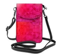 Hnnkloy Triángulo geométrico fucsia,Bolsos para celular para mujer, bolsos pequeños cruzados - Cartera para celular de cuero sintético con ranuras para tarjetas de crédito