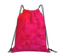 Hnnkloy Triángulo geométrico fucsia,Mochila con cordón unisex, bolsa deportiva para gimnasio, mochila informal para el día a día.
