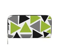 Hnnkloy Triángulos aleatorios Verde Lima Gris Negro sobre Blanco,Carteras de Cuero PU de Gran Capacidad para Hombres y Mujeres.