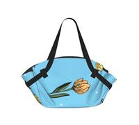 Hnnkloy Tulipanes Amarillos Dibujados a Mano,Esterilla de Camping portátil, Manta de Picnic Plegable Multifuncional Que también Sirve como Bolsa de Camping para Viajes.