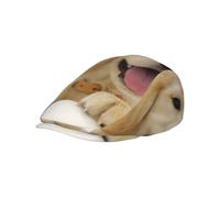 Hnnkloy Un Golden Retriever, Gorra Plana para Hombre, Gorra de repartidor de periódicos para Hombre, Boina Ajustable para Conducir