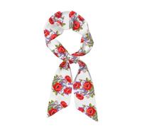 Hnnkloy Un manojo de lavanda y amapola, Bufanda de seda sintética para mujer, bufandas de moda para el cuello, pañuelo para el cuello, diadema