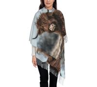 Hnnkloy Vaca de las Tierras Altas, fauna escocesa,Bufanda grande de cachemira sintética para mujer, chal ligero con borlas, 197 x 72 cm