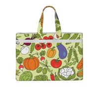 Hnnkloy Varios patrones de vegetales,Bolsa de lona para documentos con cremallera, bolso de mano, maletín para la escuela y la oficina.