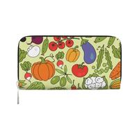 Hnnkloy Varios Patrones de Vegetales,Carteras de Cuero PU de Gran Capacidad para Hombres y Mujeres.