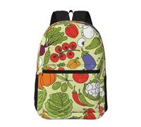 Hnnkloy Varios patrones de vegetales,Mochila informal de 17 pulgadas con bolsillos, resistente al agua, para la escuela.