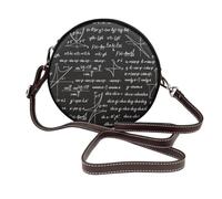 Hnnkloy Vector matemático sin fisuras,Bolso de hombro de piel sintética, bolso cruzado redondo - Bolso circular para mujer