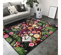 Hnnkloy Vegano Frutas y Verduras vivas Imprimir, Alfombra Grande Antideslizante para Sala de Estar o Dormitorio, 208 x 148 cm.