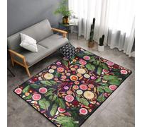Hnnkloy Vegano Frutas y Verduras vivas Imprimir, Alfombra Grande Antideslizante para Sala de Estar o Dormitorio, 150 x 100 cm.