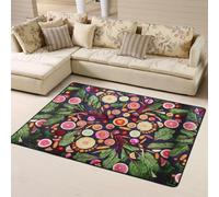 Hnnkloy Vegano Frutas y Verduras vivas Imprimir, Alfombra Grande Antideslizante para Sala de Estar o Dormitorio, 160 x 120 cm.