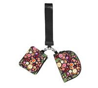 Hnnkloy Vegano Frutas y verduras vivas Imprimir,Bolso de muñeca para deportes al aire libre, monedero portátil, cartera de muñeca con llavero desmontable