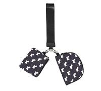 Hnnkloy West Highland Terrier,Bolso de muñeca para deportes al aire libre, monedero portátil, cartera de muñeca con llavero desmontable