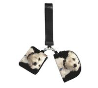 Hnnkloy West Highland Terrier con collar,Bolso de muñeca para deportes al aire libre, monedero portátil, cartera de muñeca con llavero desmontable