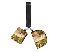 Hnnkloy Westie Otoño West Highland White Terrier Perros,Bolso de muñeca para deportes al aire libre, monedero portátil, cartera de muñeca con llavero desmontable