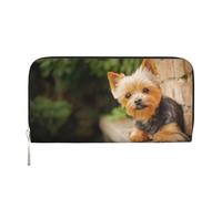 Hnnkloy Yorkshire Terrier Bokeh Lindos Perros Pared,Carteras de Cuero PU de Gran Capacidad para Hombres y Mujeres.