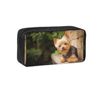 Hnnkloy Yorkshire Terrier Bokeh Lindos Perros Pared,Estuche de lápices de Gran Capacidad, portátil, para bolígrafos, Bolsa de papelería para la Escuela y la Oficina.