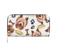 Hnnkloy Yorkshire Terrier, Perro Sonriente,Carteras de Cuero PU de Gran Capacidad para Hombres y Mujeres.