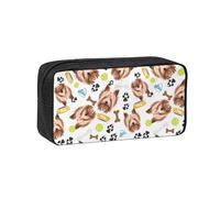 Hnnkloy Yorkshire Terrier, Perro Sonriente,Estuche de lápices de Gran Capacidad, portátil, para bolígrafos, Bolsa de papelería para la Escuela y la Oficina.