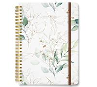 Hnogri Cuaderno Diario de Espiral, Diario de Tapa Dura con Líneas para Mujeres, Mediano 15,2 x 21,3 cm, 160 Páginas de Papel Grueso, Bonitos Cuadernos A5 con Rayas Universitarias para Escribir Diario