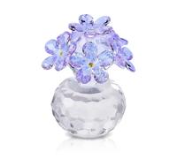 Hnonoxy Figura de Flor de Cristal Morado Claro Forget Me Not, Regalos para Mamá, Esposa, Novia, Regalos de Boda para Pareja, Adornos de Flores para Bodas Día Madre y Decoración del Hogar (Violet)