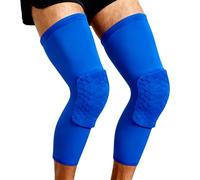 Hnonoxy Paquete de 2 Rodilleras de Baloncesto, Rodillera de Compresión de Anticolisión de Panal Elástico Rodilleras Anticolisión Rodillera Deportiva para Baloncesto Correr Voleibol Futbol (Azul, XL)